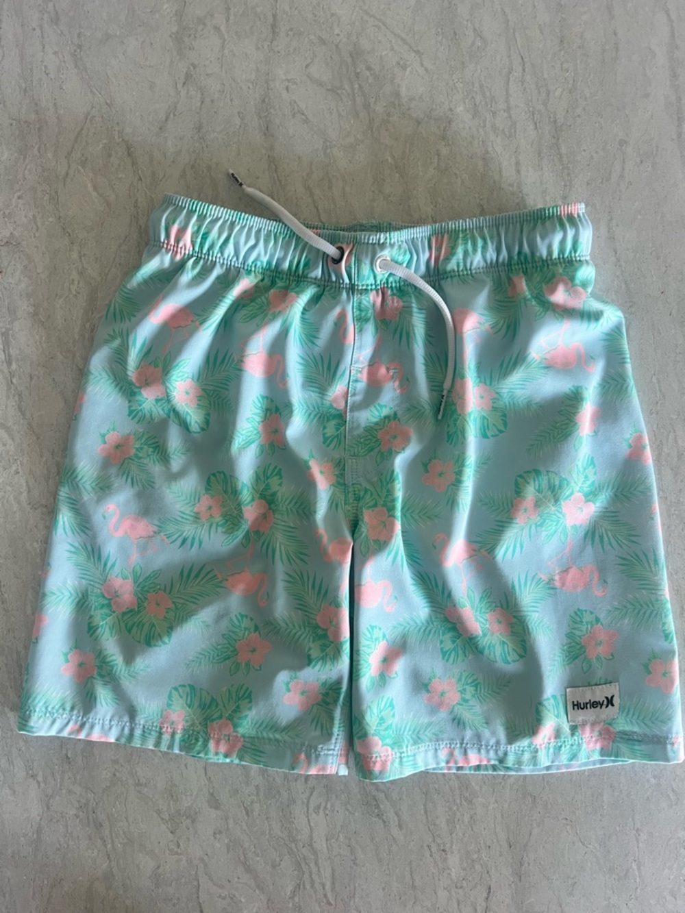 Hurley Mint and Pink Tropical Swim Shorts